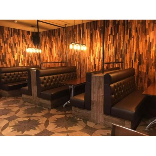 Industrial Rustic Vintage Coffee Shop Pub Benches Button Back Pizza Street Restaurant Design