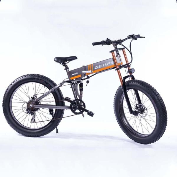 26 Inch Fat Tire Electric Bike , Mountain Electric Snow Bike Brushless Motor