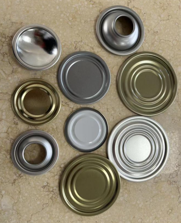 214D Tinplate Lid 70mm Bottom End External Golden Internal White For Beverage And Fruit Can