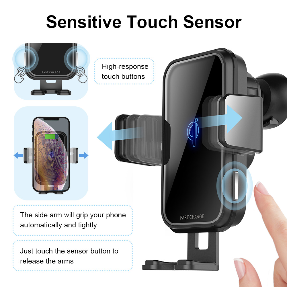 Silicone Protective Mat QI 15w Car Mount Wireless Charger