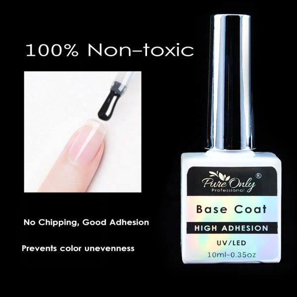 Professional Grade Pure Only Nail Suppliers No Cleanse No Wipe Chrome Uv Led Gel Top Coat Base Coat for Gel Polish Nails