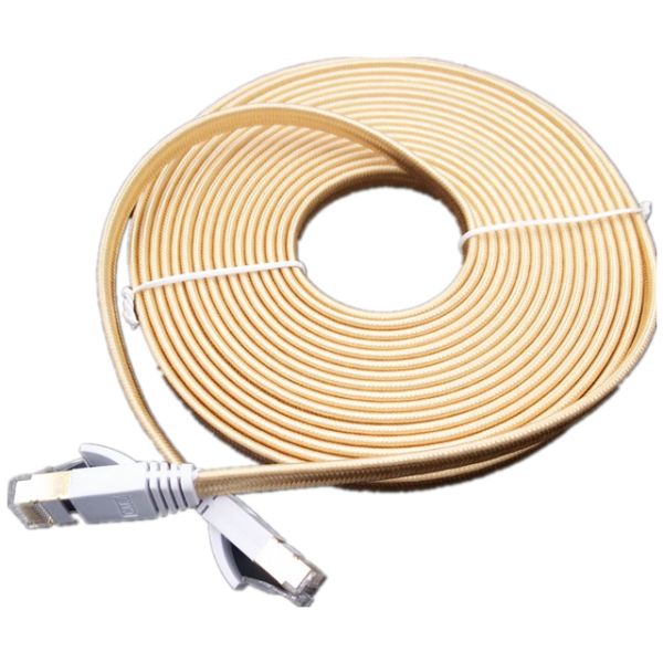 30pcs/Lot кабель сети Lan кабеля Cat7 Rj45 золота 5m плоский