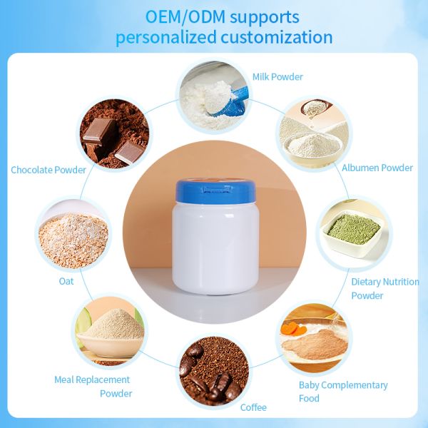 2600ML Food Grade Customized PET Jar Food Grade Vitamin Protein Milk Powder Container Spoon Shape