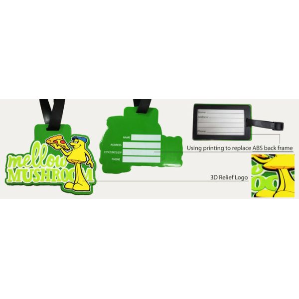 Custom Silicone Luggage Tag With Name ID Card Perfect to Quickly Spot Luggage Suitcase During Travel