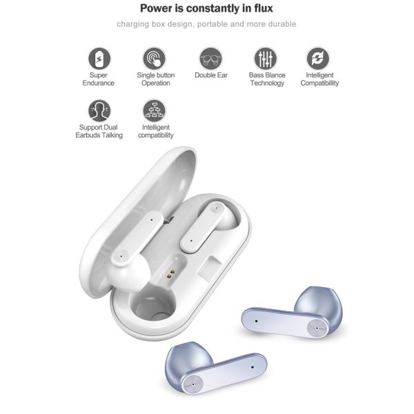 Dustproof Wireless Bluetooth Earphones 2 Touch TWS Earbuds Waterproof