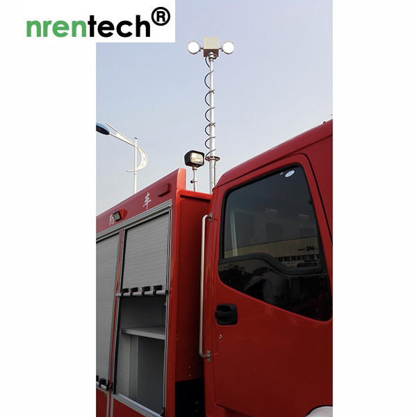 Fire Tender Mounted 7.6m Telescopic Mast Light Tower/ Pneumatic Telescopic Mast
