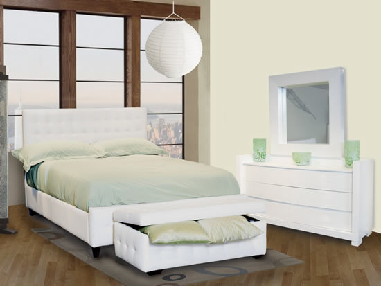 Cheap Bedroom Furniture for Apartment, Leather Bed