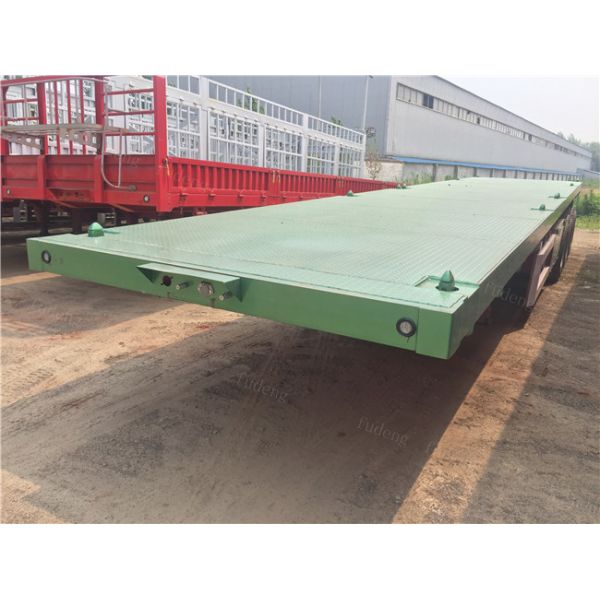 3 Axles Flatbed Container Trailer for Carry Container , Hoses , Cement Bags