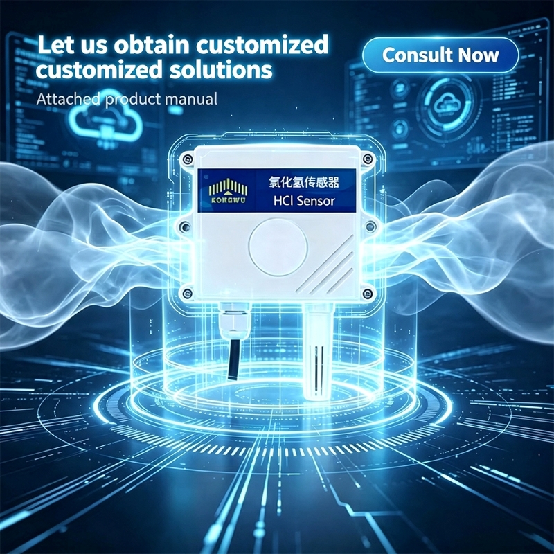 Industrial Hydrogen Chloride HCl Gas Sensor RS485 Modbus RTU Electrochemical Principle Data Acquisition