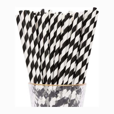 Palhas bebendo de papel pretas 6mm 4 camadas densamente para o suco do café