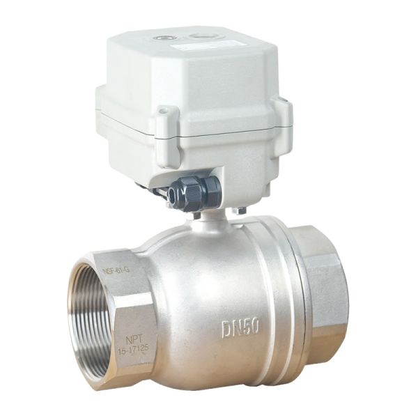 HOT A150-T50-S2-B 2 Inch DN50 DC12v DC24v Motorized Ball Valve with Manual Override High Temperature Water