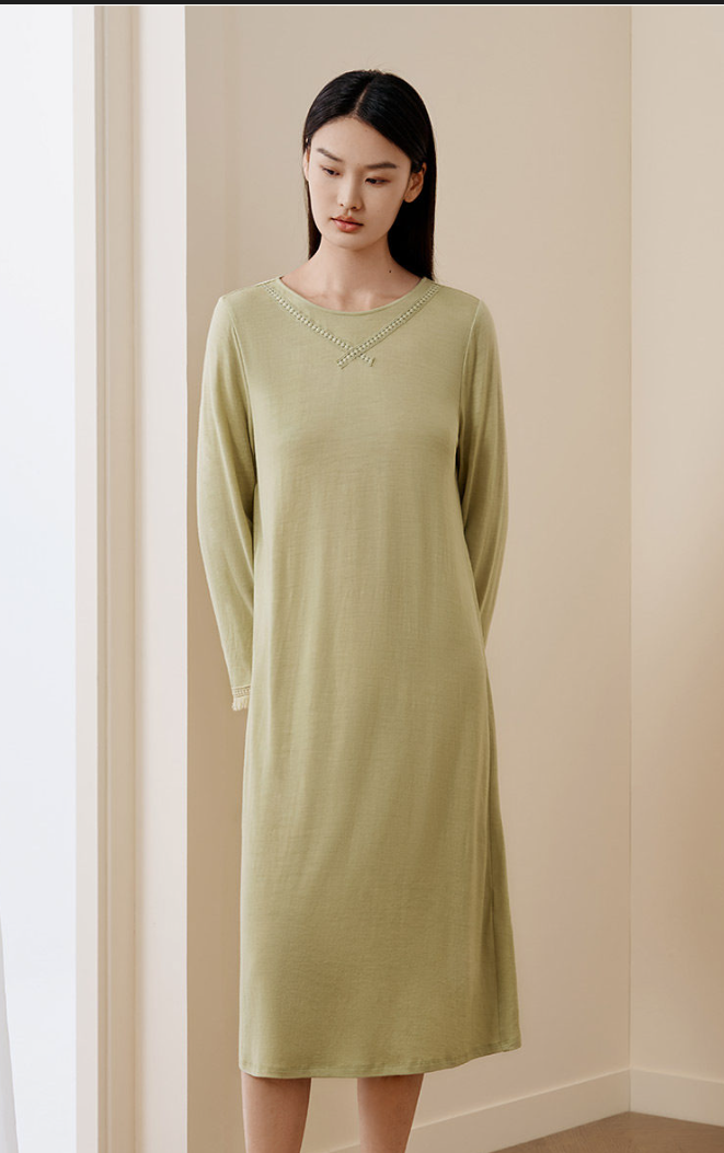 Knitted Night Dress, Wool & Silk