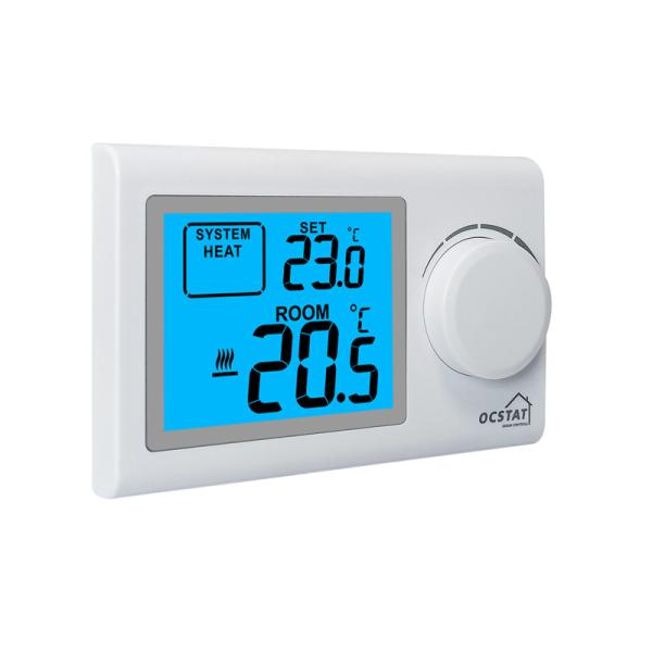 Aquecimento eletrônico do termostato sem fio branco da sala da cor e controle de temperatura refrigerando