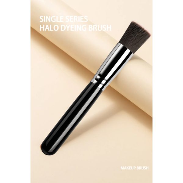 A11 poignée de poil en nylon unique fondation en bois pinceau en poudre pinceau cosmétique