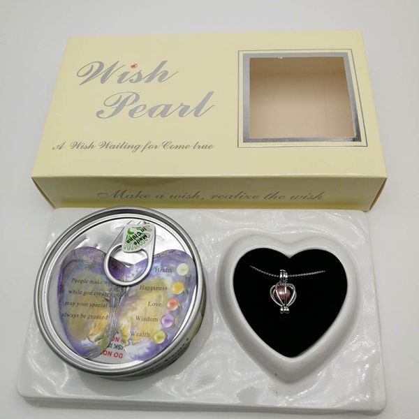 Wish Love Pearl Necklace Gift Set with Cage Pendant & Canned Freshwater Pearl DIY Fashion Jewelry