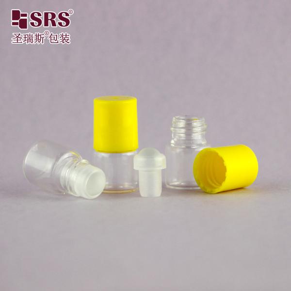 BLP-1ML Mini Travel Size Vial de vidro transparente Botão de bola de rolos Para perfume de óleo essencial Sem vazamento