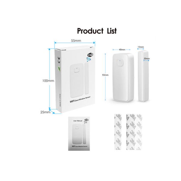 Умный сигнал тревоги датчика окна двери WiFi совместимый с Alexa и датчиком Tuya 2.4g WiFi дома Google для домашней безопасности