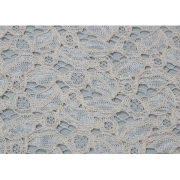 Ivory Cotton Nylon Lace Fabric For Dresses 