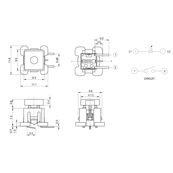 OFF and ON Illuminated Tact Switch , KKG White Push Button Light Switch