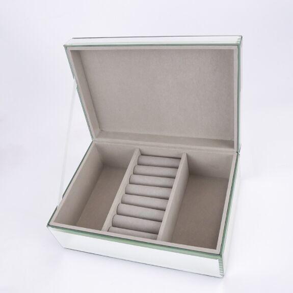Silver Color Mirrored Earring Organizer Box 257*181*95mm Environment Friendly