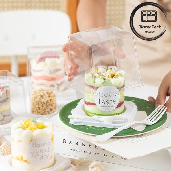 Embalagem de bolhas de bolo de alimentos termomoldantes descartáveis conveniente e ecológico