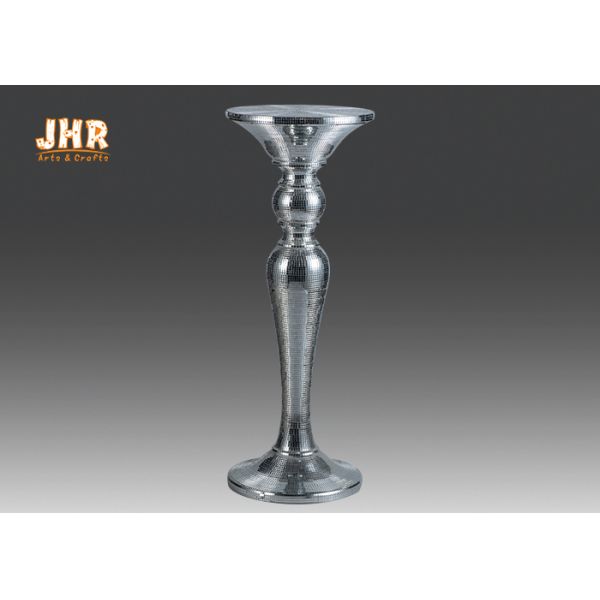 Стиль таблицы конца постамента серебряной мебели стеклоткани стекла мозаики круглый современный