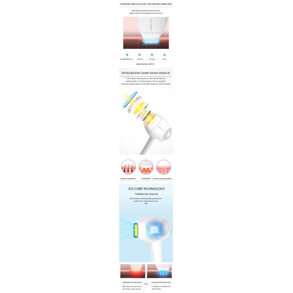 IPL ICE Cold Epilator Permanent Hair Removal Laser Machine Lescolton 3 In 1 For Home