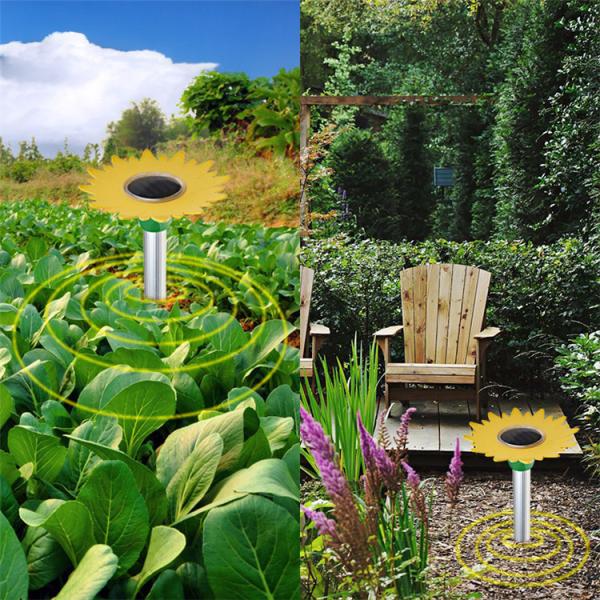 Sunflower Solar Powered ultrasonic rodent control Repel Mice Snake Rodent Outdoor