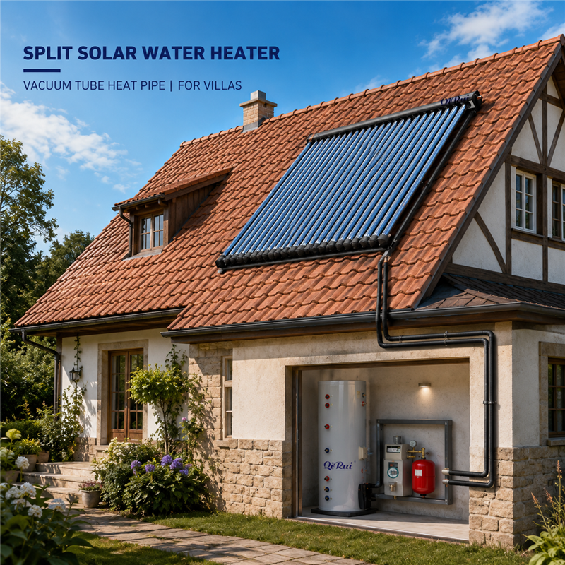 100L-2000L Seperated High Pressure Solar Hot Water Heater Heating System with Heat Pipe Vacuum Tube Solar Collector and Pump Station