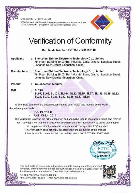Shenzhen Shinho Electronic Technology Co., Limited Сертификации