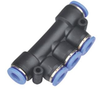PK Five Way Type Equal Diameter Tee Plastic Material Air Tube Fitting