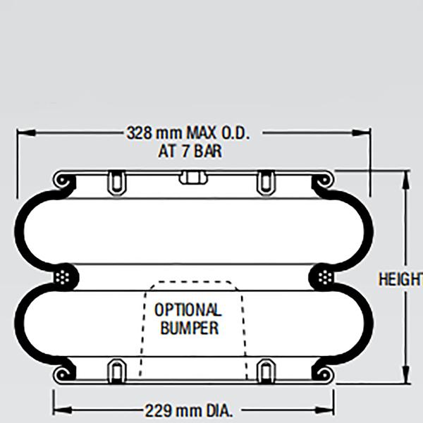 Semi Truck Bag Suspension FIRESTONE W01-M58-6976 Height 193.0 Mm