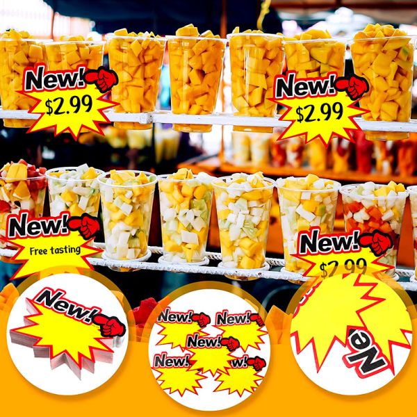 Supermarket Advertising Shelf Display Wobbler Sticker PET / PP / PVC / POP