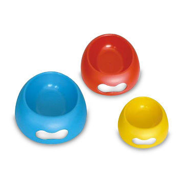 Plastic Pet Bowl With Bone Grip,Plastic Candy Color Pet Cat Dog Puppy Rabbit