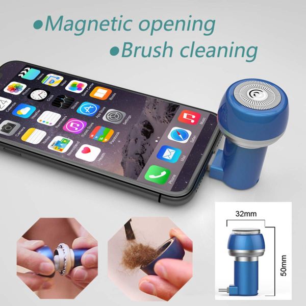 50*32mm Portable Rotary Razor Mini Hair Removal USB Shaver For Men Women Type C