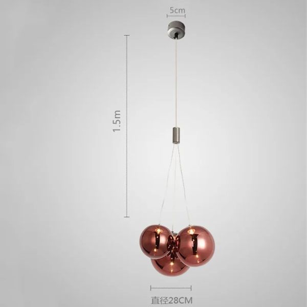 Royal Glass Ball Pendant Lamp Burst Multi-Light Pendant（WH-AP-608）