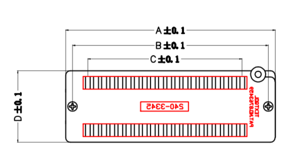 2.54mm IC Test Socket / Zif Type Connector With Center Distance 7.62 / 15.24mm