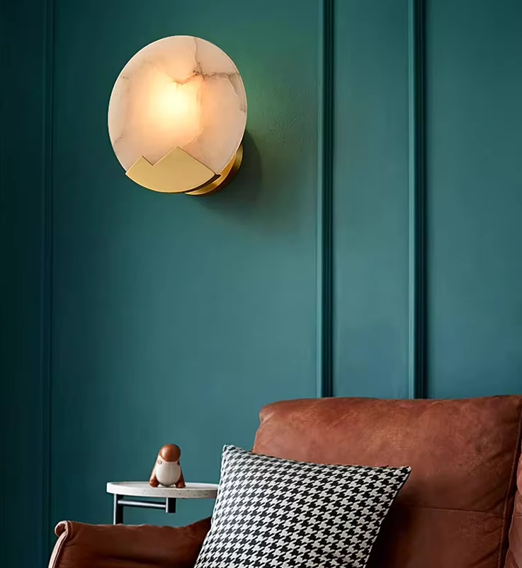 Luxury Alabaster Bedroom Bedside Wall Lamp Creative Staircase Aisle Art Decoration Background LED Wall Light