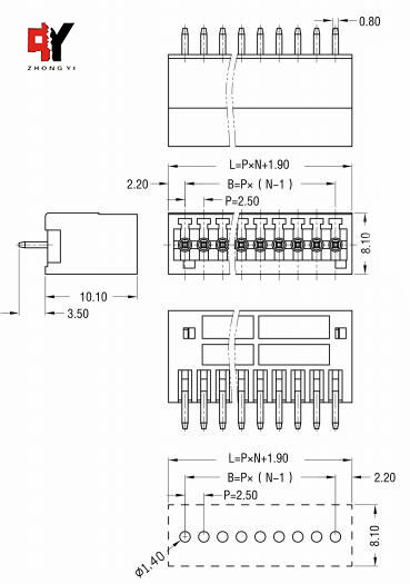 Тангаж HQ15EDGVC-2.5mm/2.54mm затыкает внутри штепсельные блоки 2-24 поляков