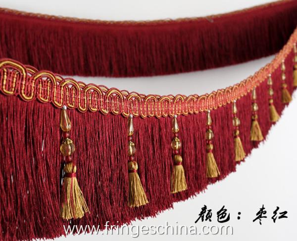 Handmade fashionable chain beads lace tassels fringes for curtain/sofa/pillow/stage decoration