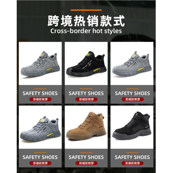New Safety Work Shoes for Men Steel Toe Anti-Smash Anti-Puncture Protective Footwear Non-Slip Construction Sneakers All-Season Industrial Safety Boots