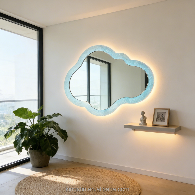 Cloud Shape LED Mirror with Backlit - Smart Touch Control Bathroom Vanity Mirror/Decorative Wall Mirror for Living Room