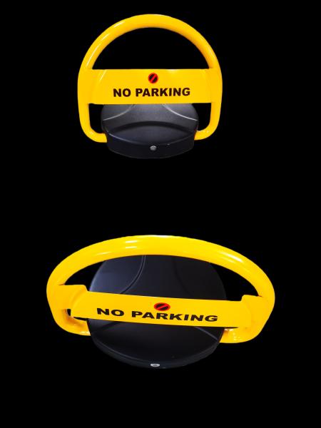 Yellow Remote Control Parking Barrier , Smart Car Parking Space Lock Bollard