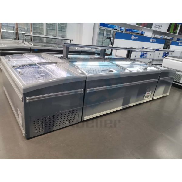 630L Supermarket Island Freezer 21 Cu Ft Direct Cooling