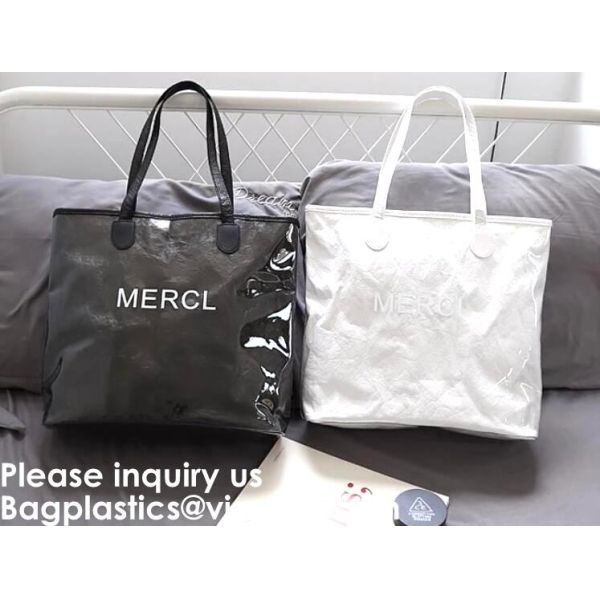 Tyvek Reversible Reusable Shopping Tote Beach Pool Travel Bag Ultra Soft FOLDABLE Material,Reusable Grocery Bag, Easily