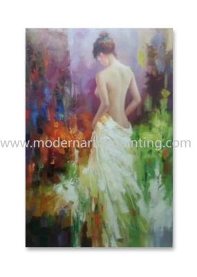 Hand Painted Modern Canvas Woman Oil Painting For Interior Decoration 24 X 36