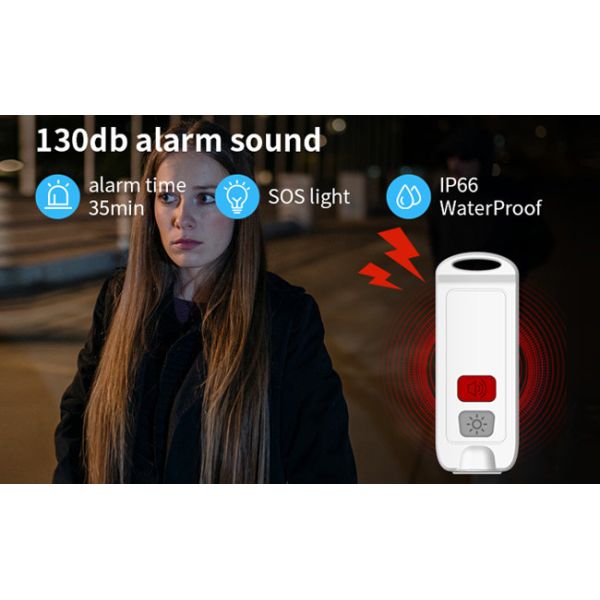 Lithium Battery Panic Button Women Safety Keychain LED Light 130db Sos