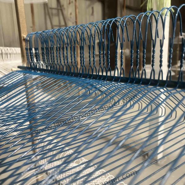 18inch Notched Shape Clothes Wire Hanger For Dry Cleaner-Blue