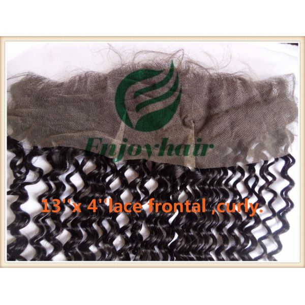 Malaysian virgin remy hair lace frontal 13''x4'' ,natural color curly 10''-24''