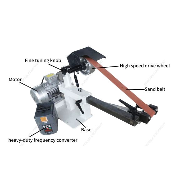 PMS2100 Automatic Desktop Small Metal Sanding Belt Machine Belt Grinder Machine with 1